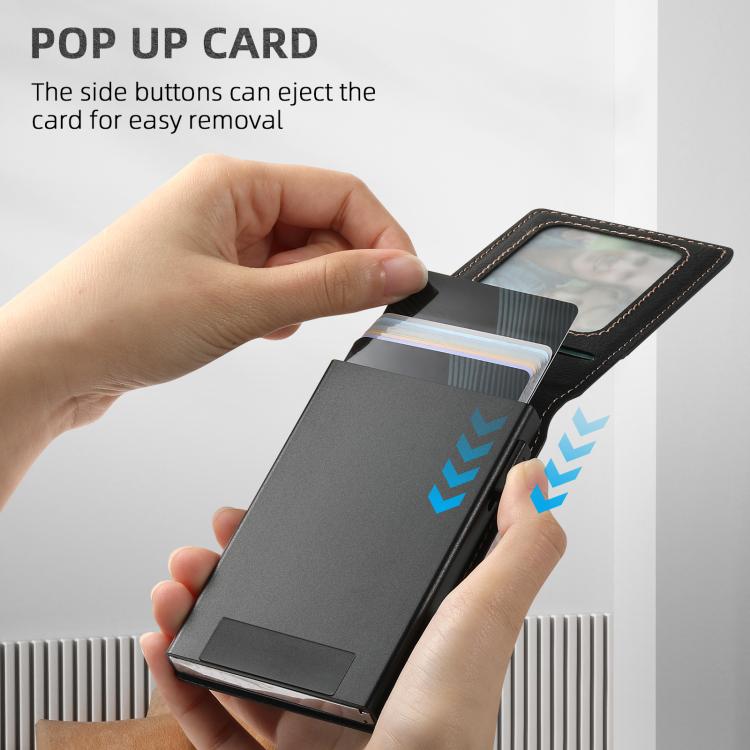 For iPhone 17 Pro Suteni H19 Litchi Grain 2-in-1 MagSafe Removable Card Box Back Phone Case(Black) - iPhone 17 Pro Cases by Suteni | Online Shopping UK | buy2fix