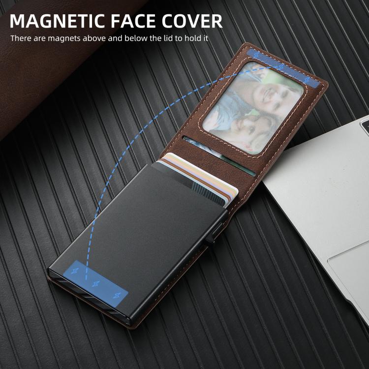For iPhone Air Suteni H19 Litchi Grain 2-in-1 MagSafe Removable Card Box Back Phone Case(Brown) - iPhone Air Cases by Suteni | Online Shopping UK | buy2fix
