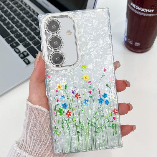 For Samsung Galaxy S25+ 5G Electroplating Flower Texture TPU Phone Case(Little Wildflower SH3) by buy2fix