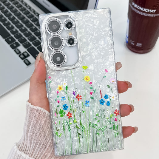 For Samsung Galaxy S25 Ultra 5G Electroplating Flower Texture TPU Phone Case(Little Wildflower SH3) - Galaxy S25 Ultra 5G Cases by buy2fix | Online Shopping UK | buy2fix