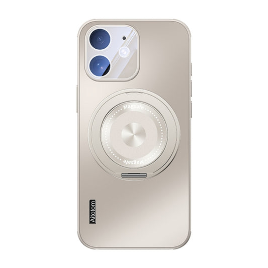 For iPhone 12 Cooling MagSafe Holder Phone Case with Lens Film(Titanium Gray) - iPhone 12 / 12 Pro Cases by buy2fix | Online Shopping UK | buy2fix