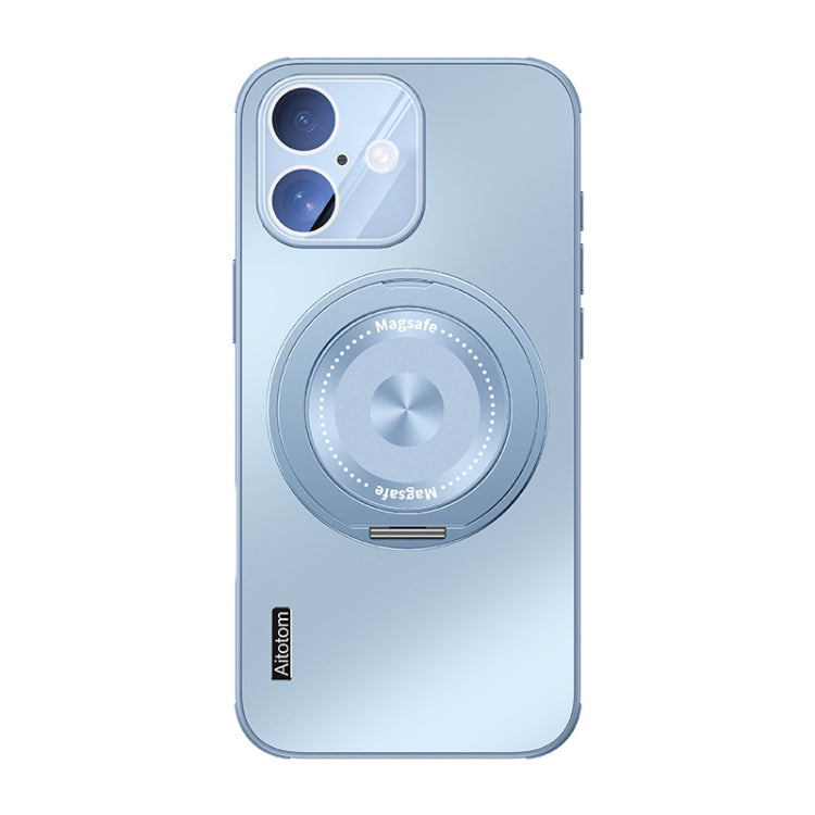 For iPhone 16 Plus Cooling MagSafe Holder Phone Case with Lens Film(Blue) - iPhone 16 Plus Cases by buy2fix | Online Shopping UK | buy2fix