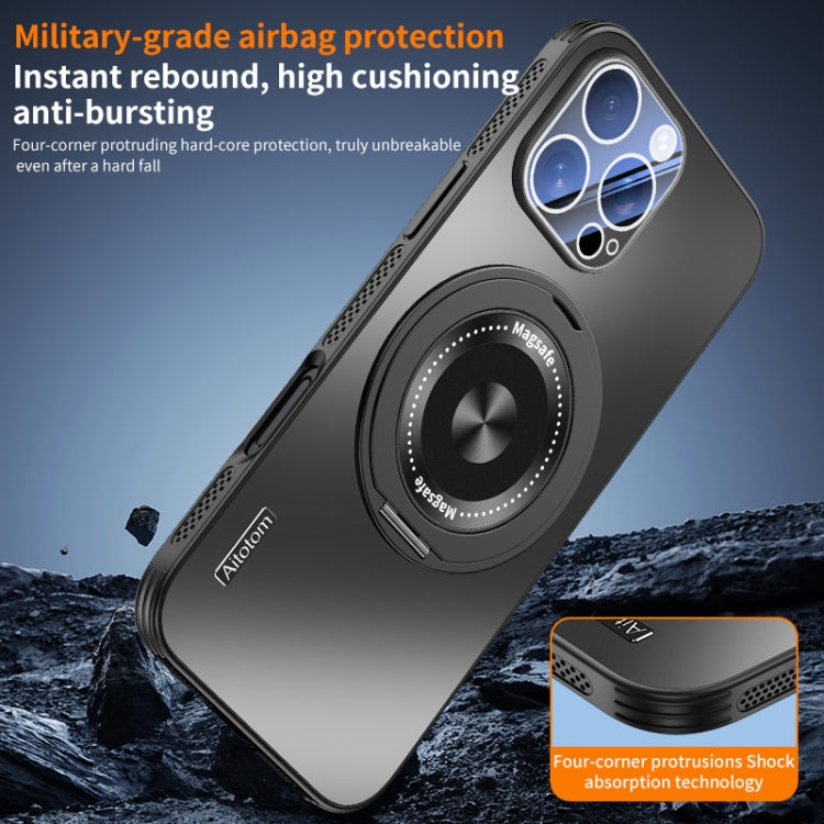 For iPhone 15 Cooling MagSafe Holder Phone Case with Lens Film(Titanium Gray) - iPhone 15 Cases by buy2fix | Online Shopping UK | buy2fix