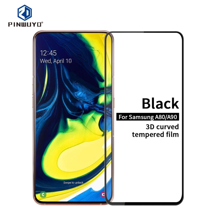 PINWUYO 9H 3D Curved Tempered Glass Film for Galaxy A10 （black） - Galaxy Tempered Glass by PINWUYO | Online Shopping UK | buy2fix