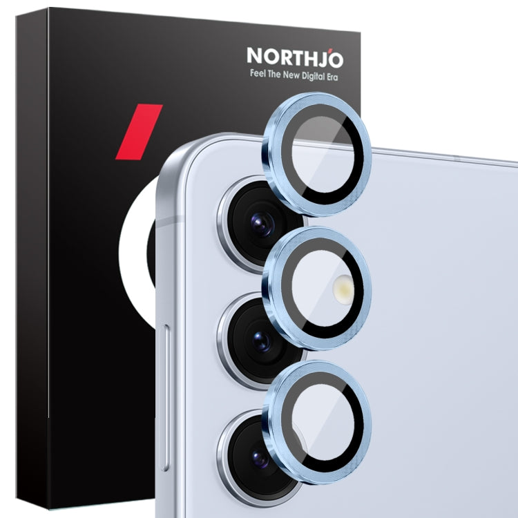 For Samsung Galaxy S25 5G NORTHJO Camera Lens Protector CD Metal Ring Tempered Glass Film(Blue) - Galaxy S25 5G Tempered Glass by NORTHJO | Online Shopping UK | buy2fix