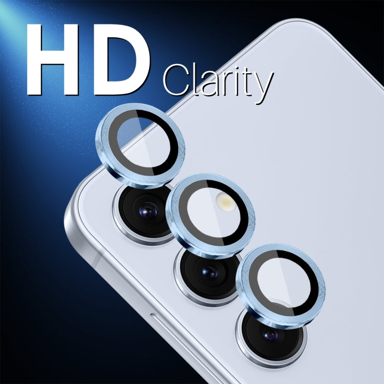 For Samsung Galaxy S25 5G NORTHJO Camera Lens Protector CD Metal Ring Tempered Glass Film(Blue) - Galaxy S25 5G Tempered Glass by NORTHJO | Online Shopping UK | buy2fix