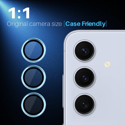 For Samsung Galaxy S25 5G NORTHJO Camera Lens Protector CD Metal Ring Tempered Glass Film(Blue) - Galaxy S25 5G Tempered Glass by NORTHJO | Online Shopping UK | buy2fix