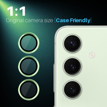 For Samsung Galaxy S25 5G NORTHJO Camera Lens Protector CD Metal Ring Tempered Glass Film(Green) - Galaxy S25 5G Tempered Glass by NORTHJO | Online Shopping UK | buy2fix