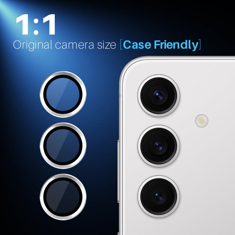 For Samsung Galaxy S25 5G NORTHJO Camera Lens Protector CD Metal Ring Tempered Glass Film(Silver) - Galaxy S25 5G Tempered Glass by NORTHJO | Online Shopping UK | buy2fix