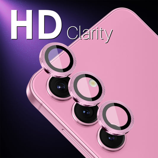 For Samsung Galaxy S25 5G NORTHJO Camera Lens Protector CD Metal Ring Tempered Glass Film(Pink) - Galaxy S25 5G Tempered Glass by NORTHJO | Online Shopping UK | buy2fix