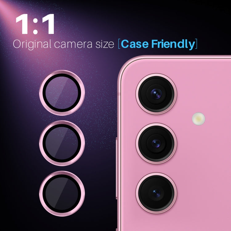 For Samsung Galaxy S25 5G NORTHJO Camera Lens Protector CD Metal Ring Tempered Glass Film(Pink) - Galaxy S25 5G Tempered Glass by NORTHJO | Online Shopping UK | buy2fix