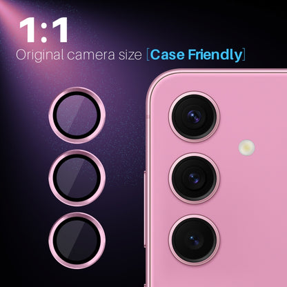 For Samsung Galaxy S25 5G NORTHJO Camera Lens Protector CD Metal Ring Tempered Glass Film(Pink) - Galaxy S25 5G Tempered Glass by NORTHJO | Online Shopping UK | buy2fix