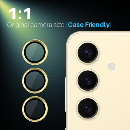 For Samsung Galaxy S25 5G NORTHJO Camera Lens Protector CD Metal Ring Tempered Glass Film(Gold) - Galaxy S25 5G Tempered Glass by NORTHJO | Online Shopping UK | buy2fix
