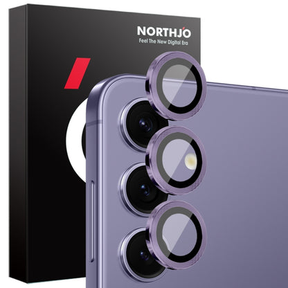 For Samsung Galaxy S25 5G NORTHJO Camera Lens Protector CD Metal Ring Tempered Glass Film(Purple) - Galaxy S25 5G Tempered Glass by NORTHJO | Online Shopping UK | buy2fix