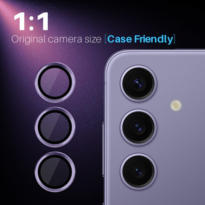 For Samsung Galaxy S25 5G NORTHJO Camera Lens Protector CD Metal Ring Tempered Glass Film(Purple) - Galaxy S25 5G Tempered Glass by NORTHJO | Online Shopping UK | buy2fix