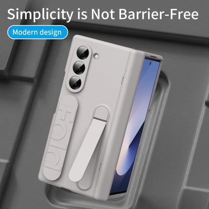 For Samsung Galaxy Z Fold5 5G Bazher Shell Film Integrated Holder Shockproof Phone Case(Titanium original color) - Galaxy Z Fold5 Cases by buy2fix | Online Shopping UK | buy2fix