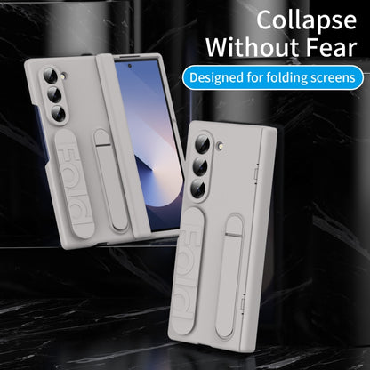 For Samsung Galaxy Z Fold5 5G Bazher Shell Film Integrated Holder Shockproof Phone Case(Titanium original color) - Galaxy Z Fold5 Cases by buy2fix | Online Shopping UK | buy2fix