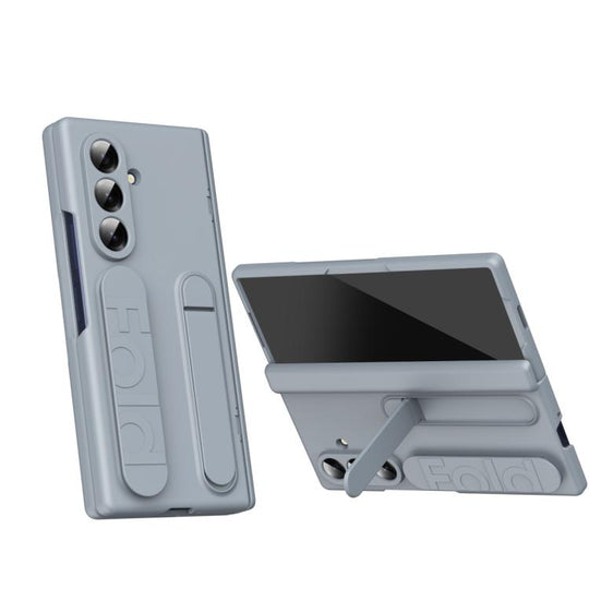 For Galaxy Z Fold8 Ultra 5G Bazher Shell Film Integrated Holder Shockproof Phone Case(Grey)