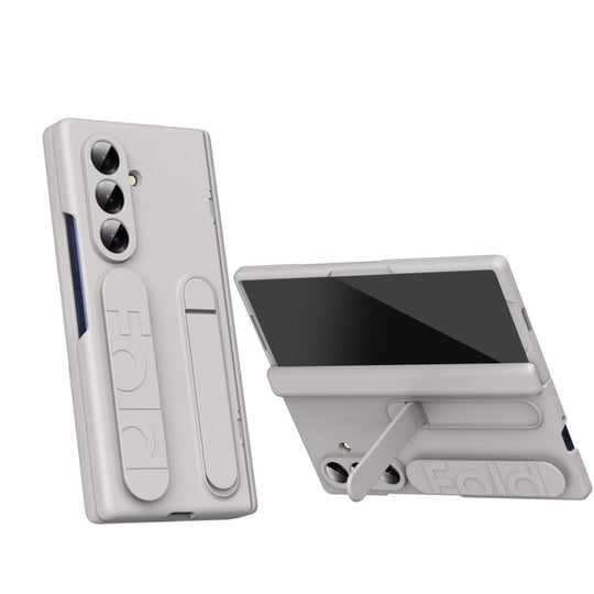 For Galaxy Z Fold8 Ultra 5G Bazher Shell Film Integrated Holder Shockproof Phone Case(Titanium original color)