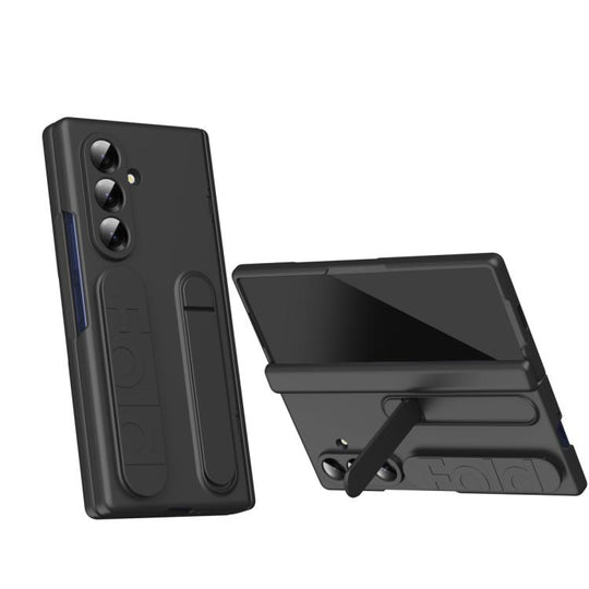 For Galaxy Z Fold8 Ultra 5G Bazher Shell Film Integrated Holder Shockproof Phone Case(Black)