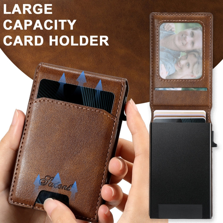For Samsung Galaxy Note20 5G Suteni H19 Oil Wax 2-in-1 MagSafe Removable Card Box Back Phone Case(Brown) - Galaxy Note20 Cases by Suteni | Online Shopping UK | buy2fix