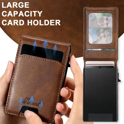 For Samsung Galaxy Note20 5G Suteni H19 Oil Wax 2-in-1 MagSafe Removable Card Box Back Phone Case(Brown) - Galaxy Note20 Cases by Suteni | Online Shopping UK | buy2fix