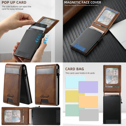 For Samsung Galaxy S24+ 5G Suteni H19 Oil Wax 2-in-1 MagSafe Removable Card Box Back Phone Case(Brown) - Galaxy S24+ 5G Cases by Suteni | Online Shopping UK | buy2fix