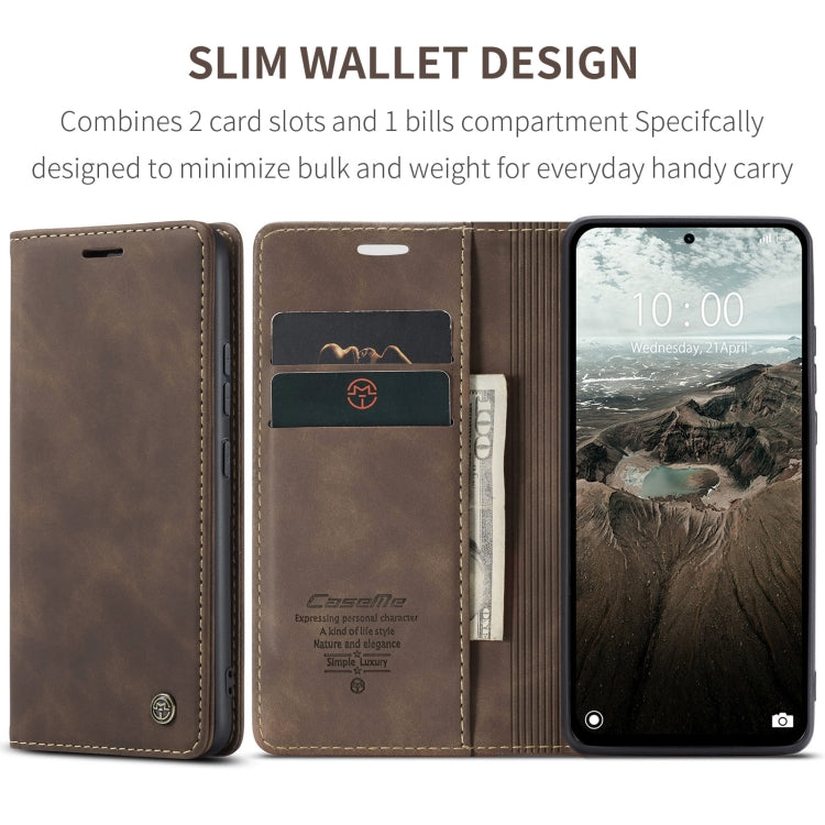 For Redmi Note 14 5G CaseMe 013 Multifunctional Horizontal Flip Leather Phone Case(Coffee) by CaseMe