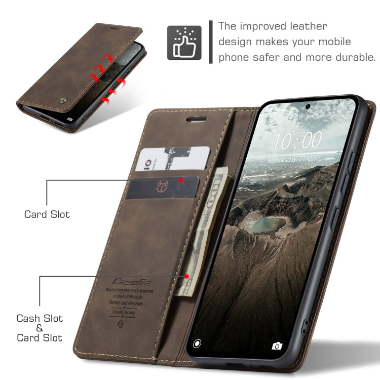 For Redmi Note 14 5G CaseMe 013 Multifunctional Horizontal Flip Leather Phone Case(Coffee) by CaseMe
