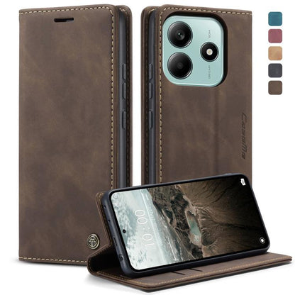 For Redmi Note 14 5G CaseMe 013 Multifunctional Horizontal Flip Leather Phone Case(Coffee) by CaseMe