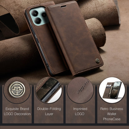 For Redmi Note 14 5G CaseMe 013 Multifunctional Horizontal Flip Leather Phone Case(Coffee) by CaseMe