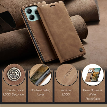For Redmi Note 14 5G CaseMe 013 Multifunctional Horizontal Flip Leather Phone Case(Brown) by CaseMe