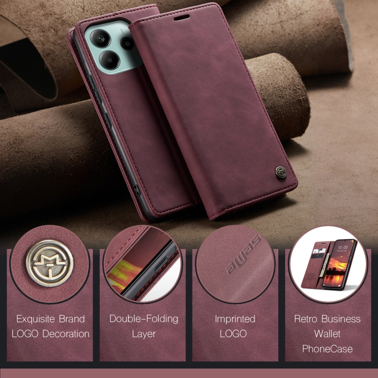 For Redmi Note 14 5G CaseMe 013 Multifunctional Horizontal Flip Leather Phone Case(Red) - Note 14 Cases by CaseMe | Online Shopping UK | buy2fix