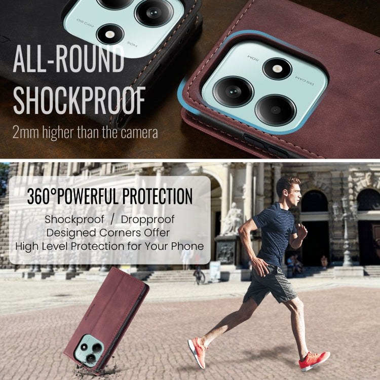 For Redmi Note 14 5G CaseMe 013 Multifunctional Horizontal Flip Leather Phone Case(Red) by CaseMe