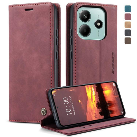 For Redmi Note 14 5G CaseMe 013 Multifunctional Horizontal Flip Leather Phone Case(Red) by CaseMe