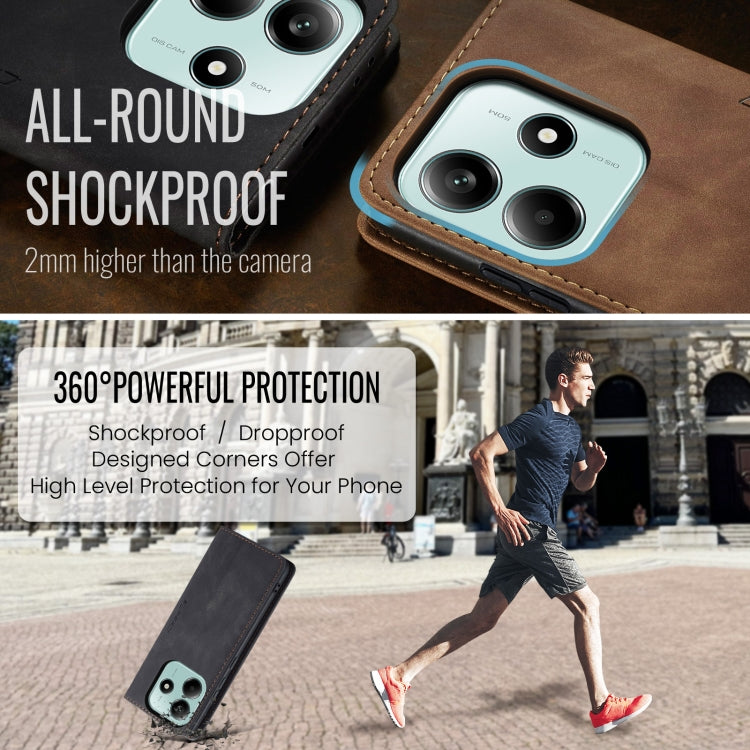 For Redmi Note 14 5G CaseMe 013 Multifunctional Horizontal Flip Leather Phone Case(Black) by CaseMe