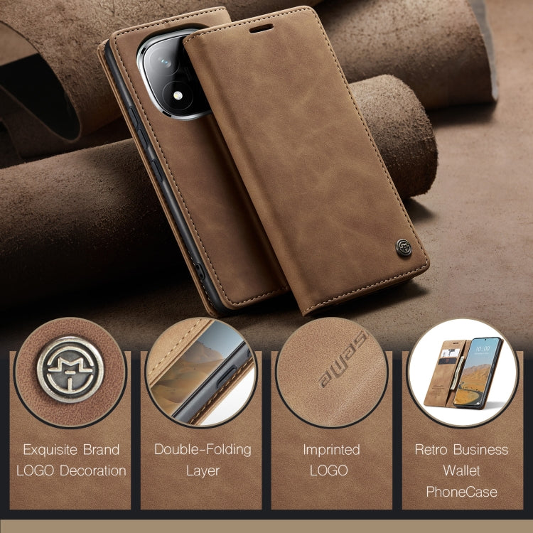 For Redmi Note 14 Pro 5G CaseMe 013 Multifunctional Horizontal Flip Leather Phone Case(Brown) by CaseMe