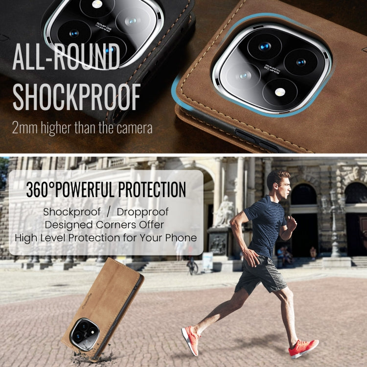 For Redmi Note 14 Pro 5G CaseMe 013 Multifunctional Horizontal Flip Leather Phone Case(Brown) by CaseMe