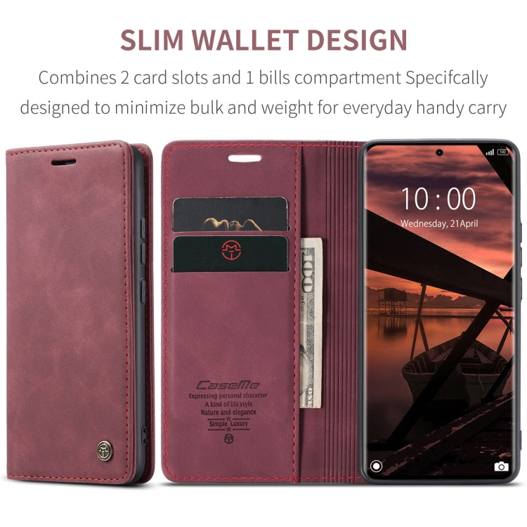 For Redmi Note 14 Pro 5G CaseMe 013 Multifunctional Horizontal Flip Leather Phone Case(Red) by CaseMe