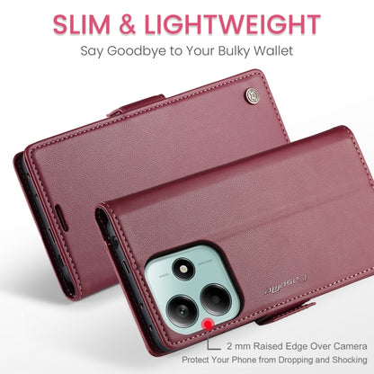 For Redmi Note 14 5G CaseMe 023 Butterfly Buckle Litchi Texture RFID Anti-theft Leather Phone Case(Red) - Note 14 Cases by CaseMe | Online Shopping UK | buy2fix