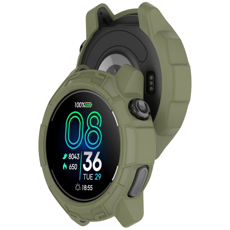 For COROS Pace Pro Armor Hollow TPU Half Coverage Watch Protective Case(Jungle Green) by buy2fix