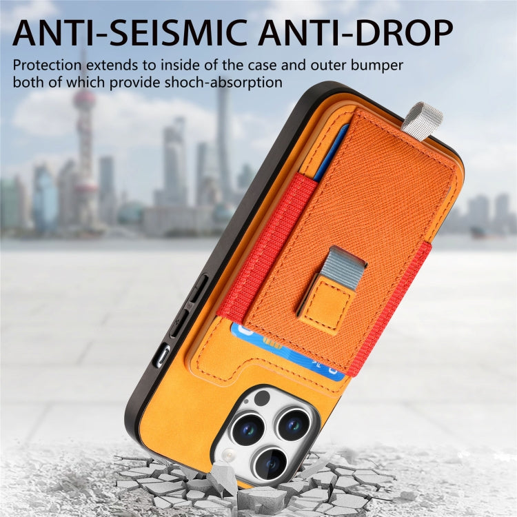 For iPhone XS Max Retro Magsafe Cross Leather Pull-Out Card Bag Back Phone Case(Yellow) - More iPhone Cases by buy2fix | Online Shopping UK | buy2fix