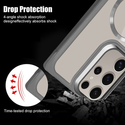 For Samsung Galaxy S25 Ultra 5G Plated CD Texture MagSafe Acrylic Hybrid TPU Phone Case(Purple) by buy2fix