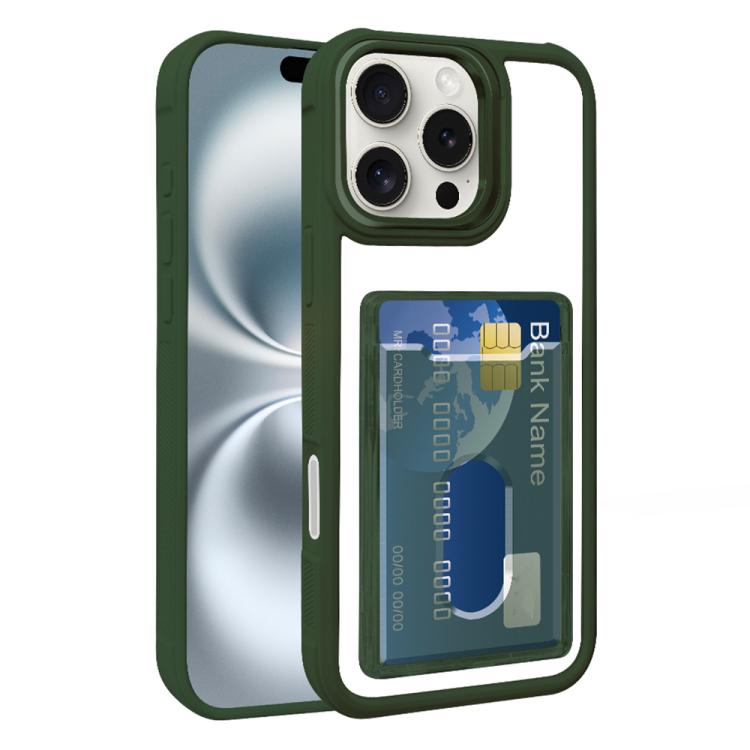 For iPhone Air Electroplated Card Bag Acrylic Hybrid TPU Phone Case(Green) - iPhone Air Cases by buy2fix | Online Shopping UK | buy2fix