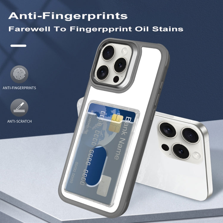 For iPhone Air Electroplated Card Bag Acrylic Hybrid TPU Phone Case(Blue) - iPhone Air Cases by buy2fix | Online Shopping UK | buy2fix