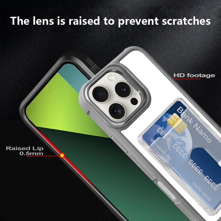 For iPhone Air Electroplated Card Bag Acrylic Hybrid TPU Phone Case(Black) - iPhone Air Cases by buy2fix | Online Shopping UK | buy2fix