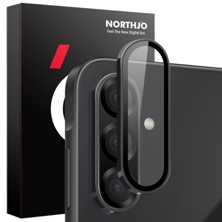 For Samsung Galaxy A36 5G NORTHJO Camera Lens Protector CD Metal Ring Tempered Glass Film(Black) - Galaxy Tempered Glass by NORTHJO | Online Shopping UK | buy2fix