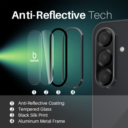 For Samsung Galaxy A56 5G NORTHJO Camera Lens Protector CD Metal Ring Tempered Glass Film(Black) - Galaxy Tempered Glass by NORTHJO | Online Shopping UK | buy2fix
