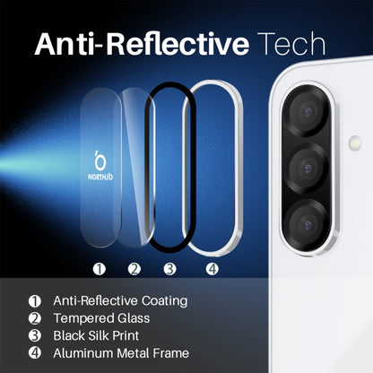 For Samsung Galaxy A56 5G NORTHJO Camera Lens Protector CD Metal Ring Tempered Glass Film(Silver) - Galaxy Tempered Glass by NORTHJO | Online Shopping UK | buy2fix