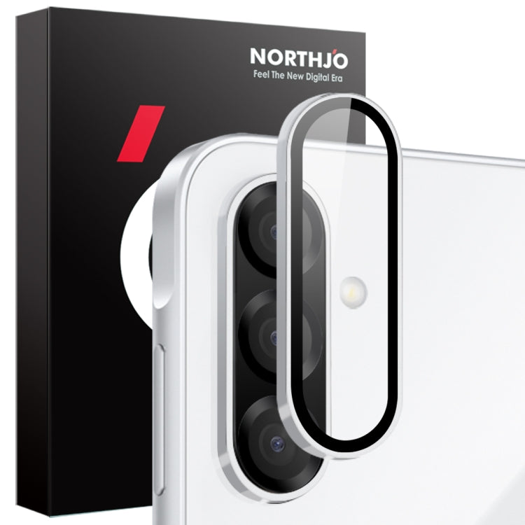 For Samsung Galaxy A26 5G NORTHJO Camera Lens Protector CD Metal Ring Tempered Glass Film(Silver) - Galaxy Tempered Glass by NORTHJO | Online Shopping UK | buy2fix